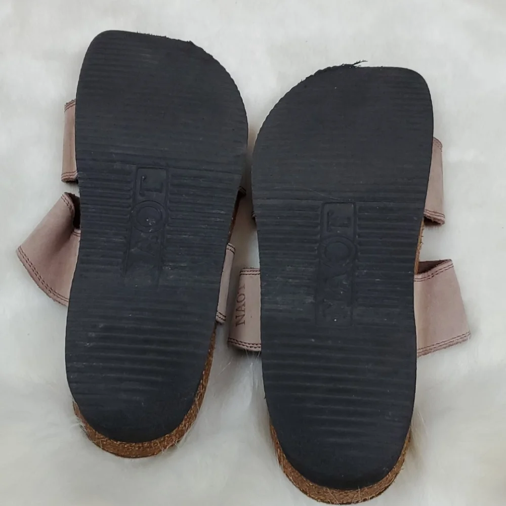 Naot Pink Double-Strap Leather Sandals